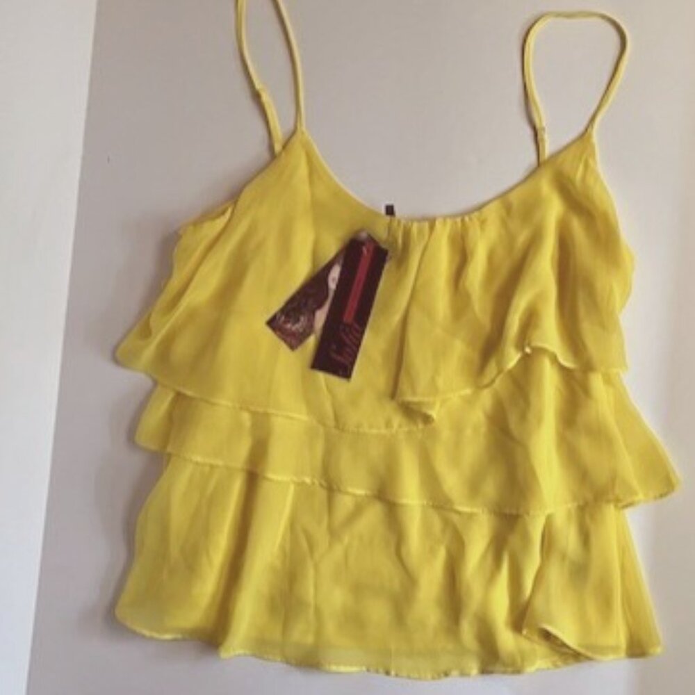 *NWT Sofia Vergara Ruffle Cami Tank Top  - Yellow - Women's Size XL